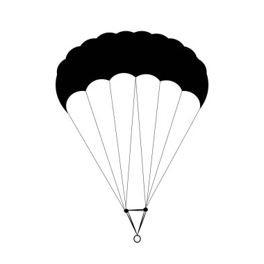 Beyaz arka planda paraşütün vektör silueti. Sembol od sporu.