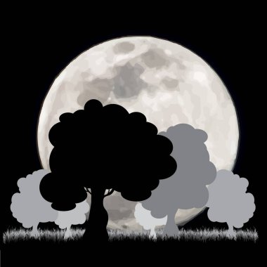 Ormanlı ayın vektör çizimi. Gecenin ve doğanın sembolü..