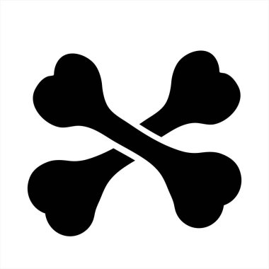 Kemiğin vektör silueti. Evcil hayvan yiyeceklerinin sembolü.