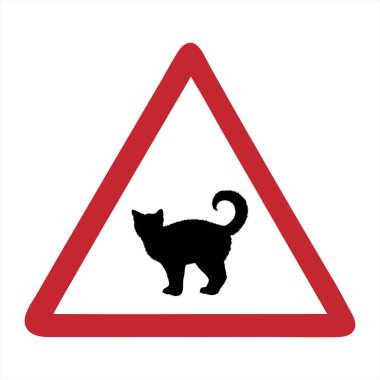 Beyaz arka planda kedisi olan dikkat çekici bir siluet. Ev hayvanlarının sembolü.