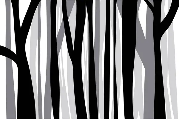 Silhouette Vectorielle Forêt Noire Blanche Symbole Des Arbres Nature — Image vectorielle