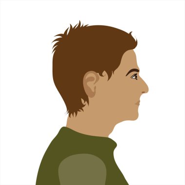 İnsan profilinin vektör illüstrasyonu. Yetişkin ve insan sembolü.