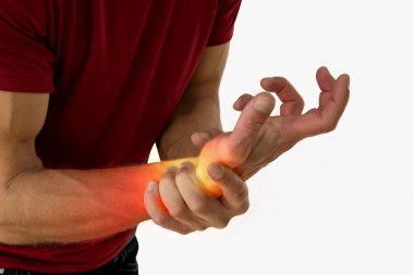 El ağrısından muzdarip bir adamın sağlık sorunu.