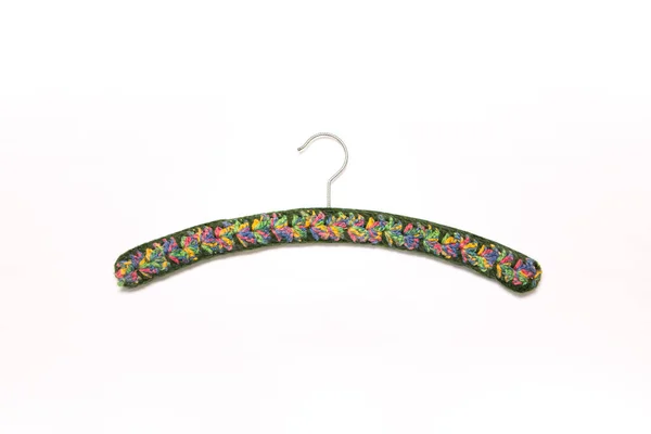 Recycled Hanger Covered Crochet Work Crocheted Shell Stitch Hanger Cover — 스톡 사진