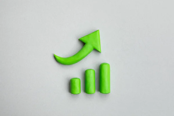 Business Groei Concept Groene Pijl Wijzen Grafiek Die Ontwikkeling Drie — Stockfoto