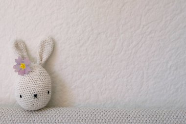DIY amigurumi crotchet tavşan oyuncağı. Bebek, yeni doğan, bebek geçmişi.