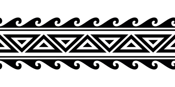 Maori Polinéz Tetováló Karkötő Törzsi Ujj Zökkenőmentes Minta Vektor Szamoai — Stock Vector