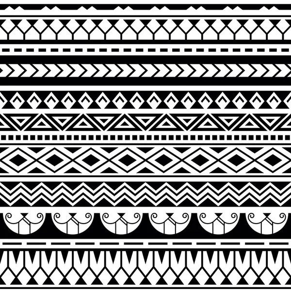 Vectoretnisch Naadloos Patroon Ornament Armband Maori Tattoo Stijl Geometrische Grens — Stockvector