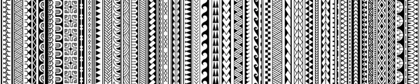 Set Vector Ethnic Seamless Pattern Ornament Bracelet Maori Tattoo Style — Stock Vector