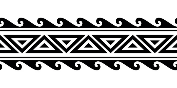 Maori Polynesian Tattoo Bracelet Tribal Sleeve Seamless Pattern Vector Samoan — Stock Vector