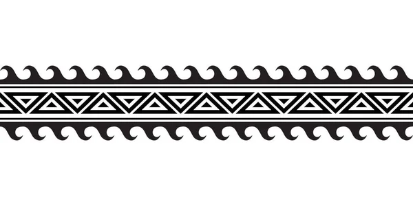 Pulsera Tatuaje Polinesia Maorí Manga Tribal Sin Costuras Patrón Vector — Vector de stock