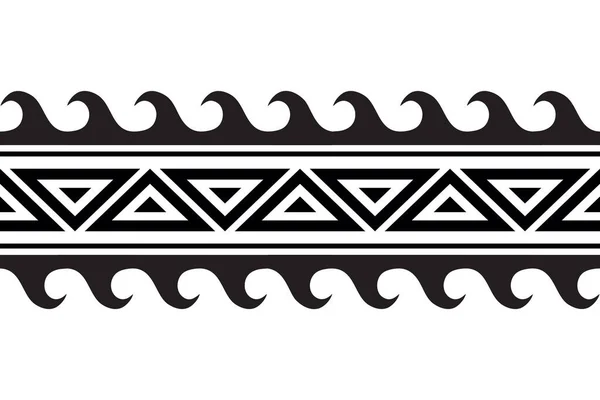 Maori Polynesian Tattoo Bracelet Tribal Sleeve Seamless Pattern Vector Samoan — Stock Vector