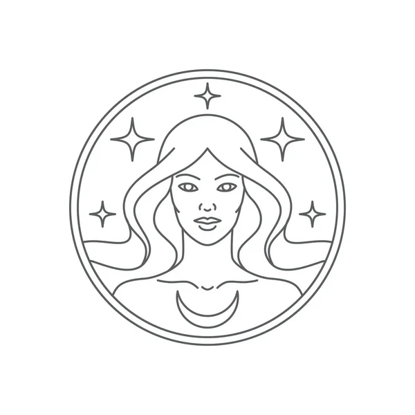 Vintage Koło Znak Line Sztuka Logo Projektowanie Odznaki Ikona Symbol — Wektor stockowy