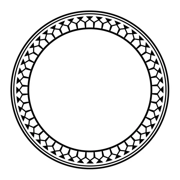 Maori Geometrical Border Frame Design Black White — Image vectorielle