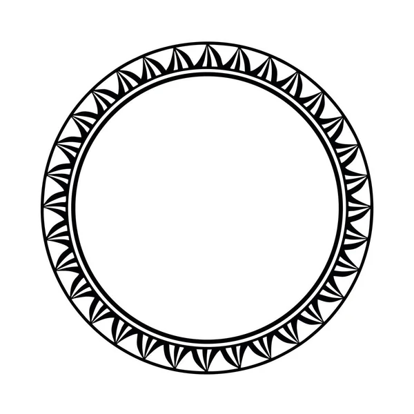 Maori Geometrical Border Frame Design Black White — Wektor stockowy