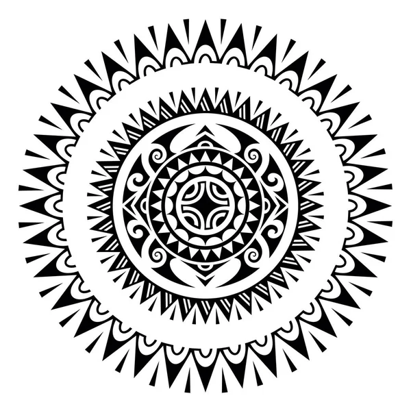 Tattoo Geometric Ornament Maori Style Black White — Stock Vector