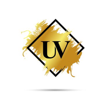 Altın UV logo sembolü vektör sanat tasarımı