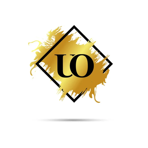 Ouro Logotipo Símbolo Design Arte Vetorial — Vetor de Stock
