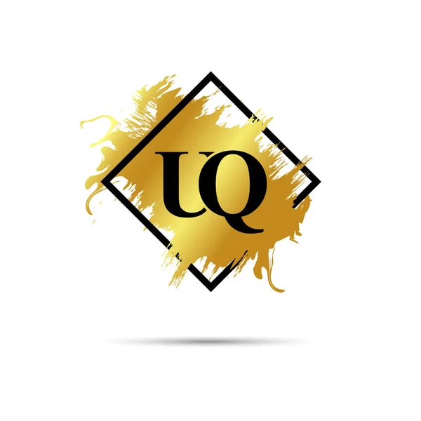 金色Uq标志矢量艺术设计 — 图库矢量图片
