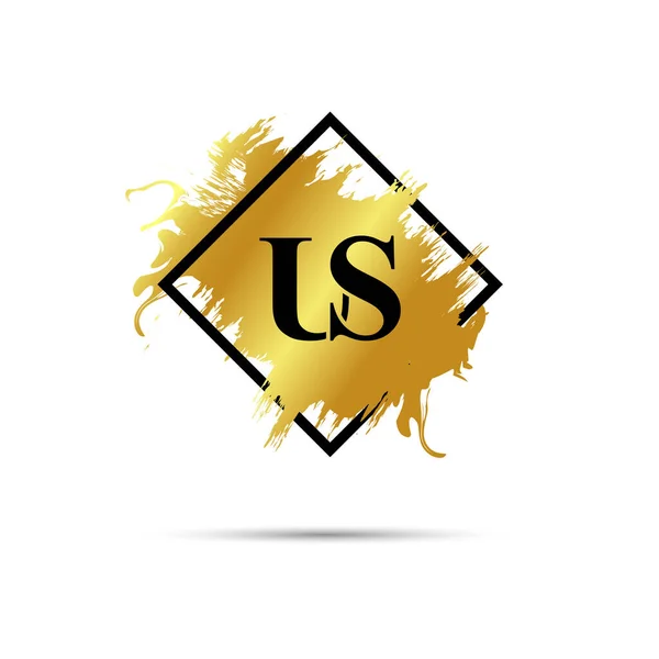 Золотой Логотип Сша Векторный Дизайн — стоковый вектор