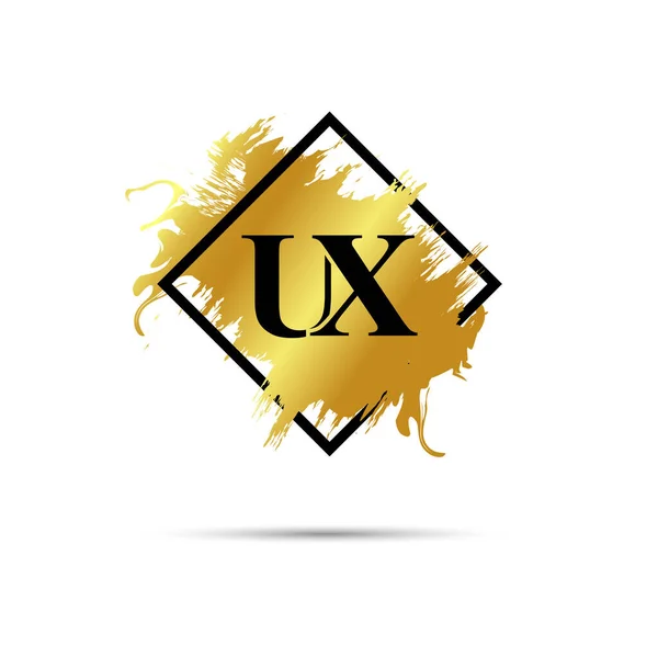Altın UX logo sembolü vektör sanat tasarımı