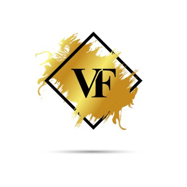 Altın VF logo sembolü vektör sanat tasarımı