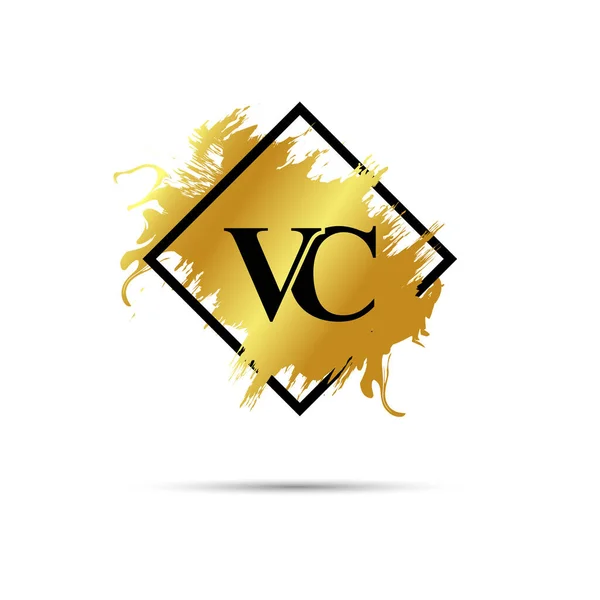 金色Vc标志矢量艺术设计 — 图库矢量图片