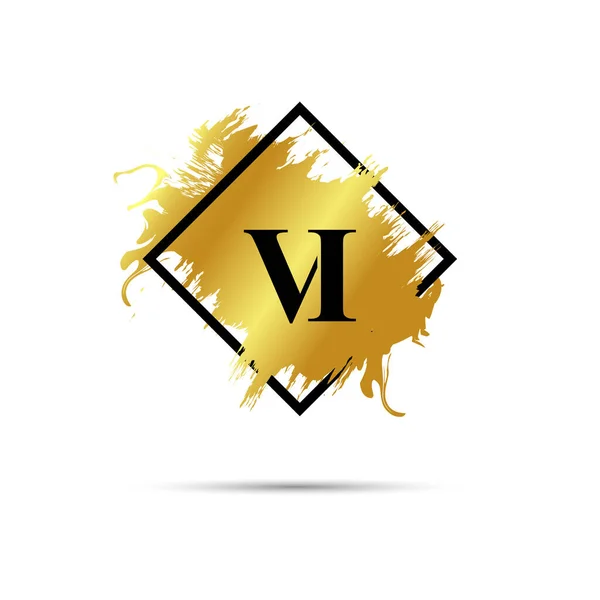 Gold Vi标志矢量艺术设计 — 图库矢量图片