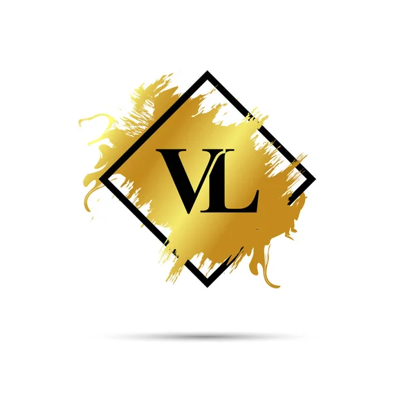 金色Vl标志矢量艺术设计 — 图库矢量图片