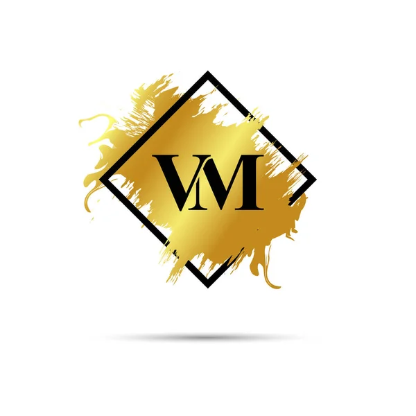 金色Vm标志矢量艺术设计 — 图库矢量图片