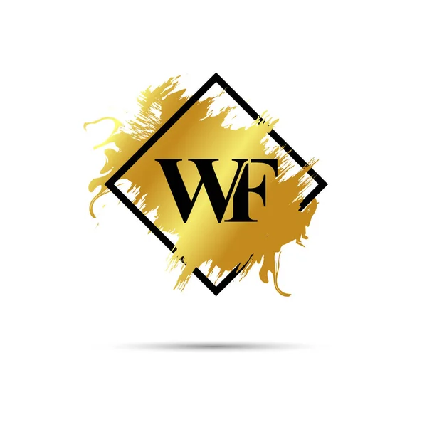 金色Wf标志矢量艺术设计 — 图库矢量图片