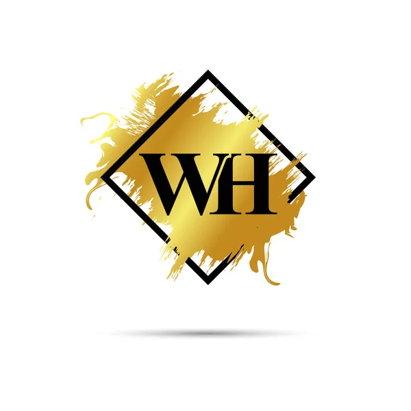 金色Wh标志矢量艺术设计 — 图库矢量图片