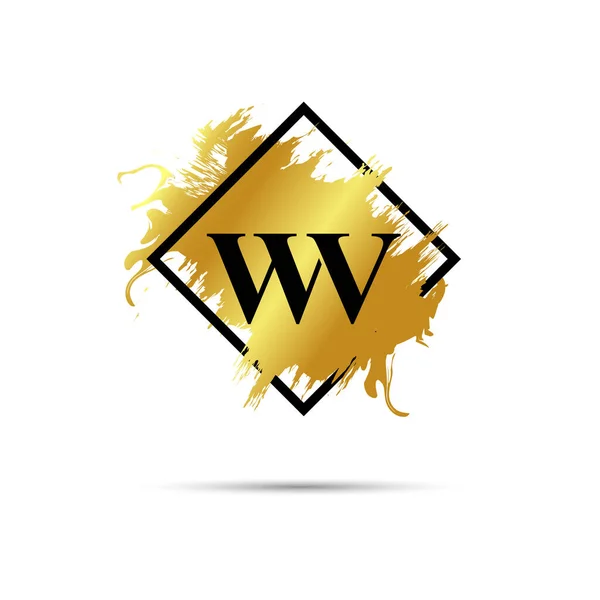 金色Ww标志矢量艺术设计 — 图库矢量图片