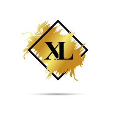 Altın XL logo sembolü vektör sanat tasarımı