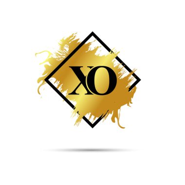 Altın XO logo sembolü vektör sanat tasarımı