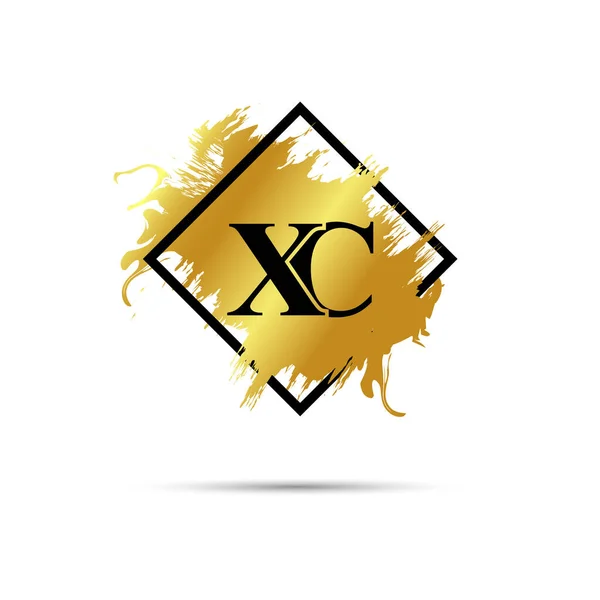 金色Xc标志矢量艺术设计 — 图库矢量图片