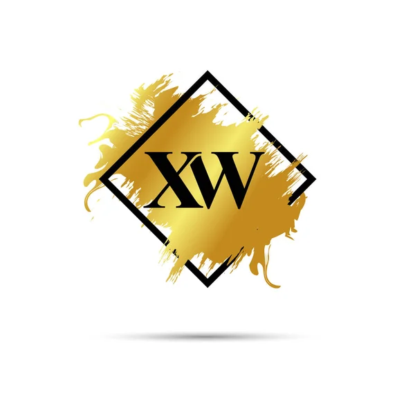 Ouro Logotipo Símbolo Design Arte Vetorial — Vetor de Stock