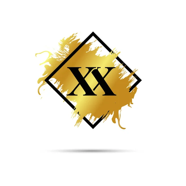 ゴールドXxロゴシンボルベクトルアートデザイン — ストックベクタ