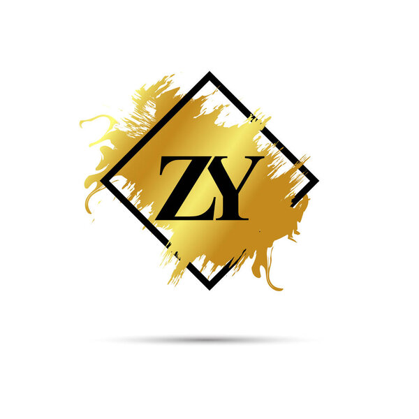 Gold ZY logo symbol vector art design