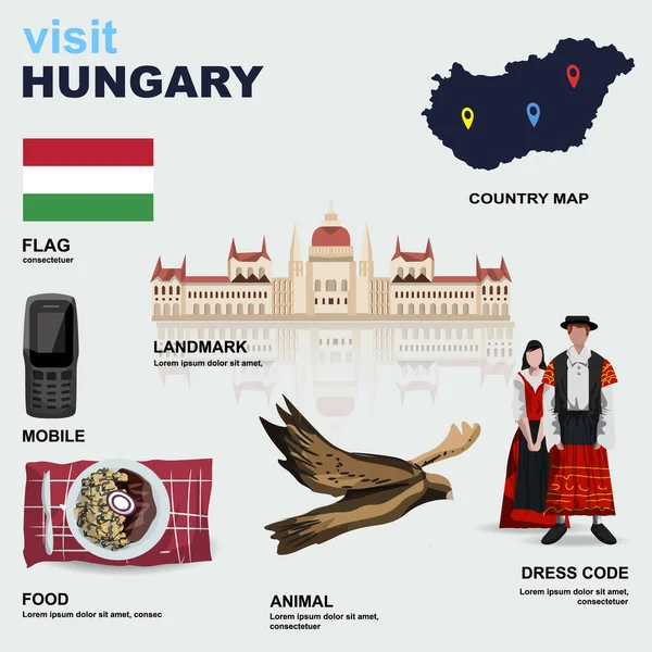 ハンガリー国の詳細ベクトル図 — ストックベクタ