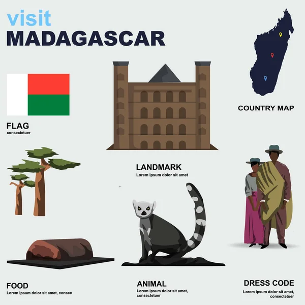 Векторная Иллюстрация Мадагаскара — стоковый вектор