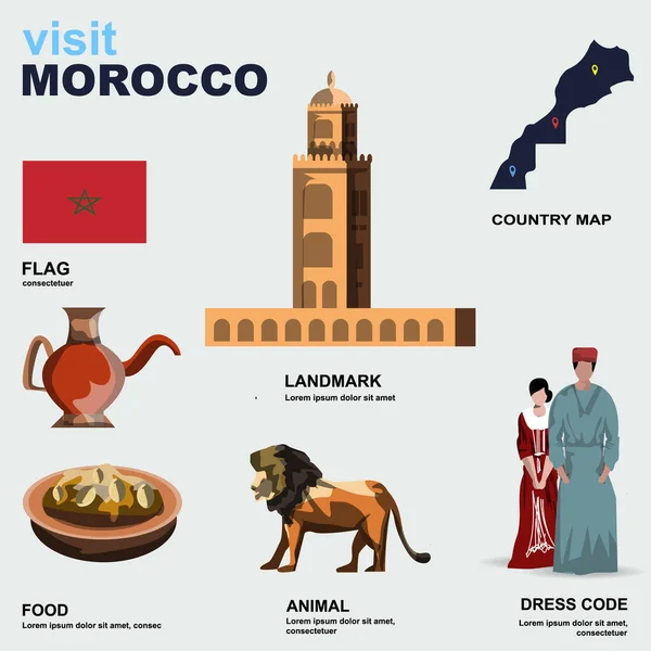 モロッコ国の詳細ベクトル図 — ストックベクタ