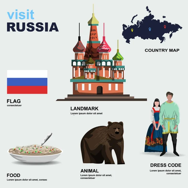 Russie Détail Pays Illustration Vectorielle — Image vectorielle