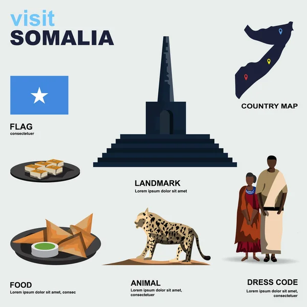Somalia Detalle País Vector Ilustración — Archivo Imágenes Vectoriales