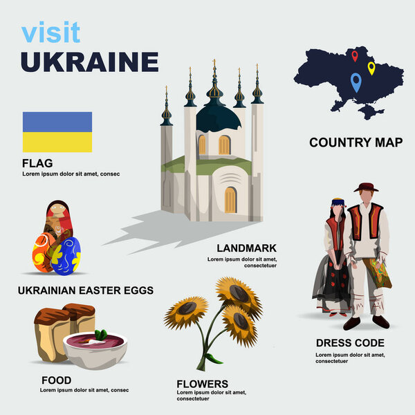 Ukraine country detail vector illustration