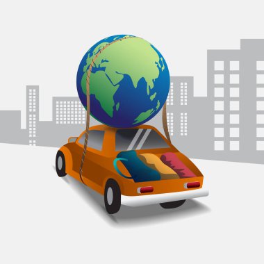 Travel the world vector art illustration