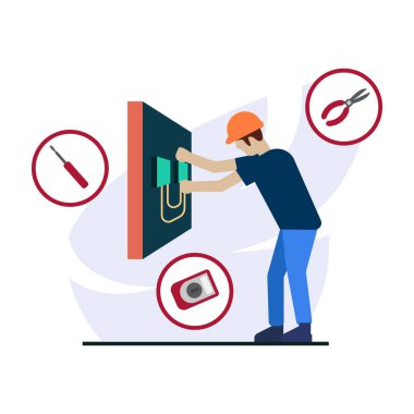 Hero Working vector art illustration