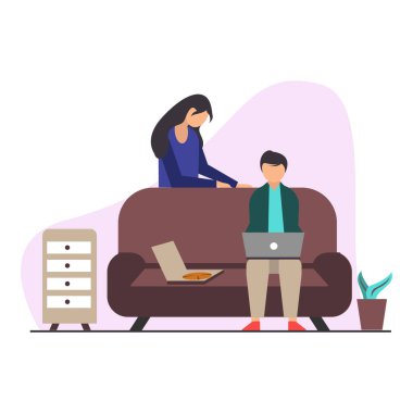 Hero Working vector art illustration