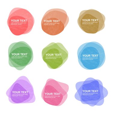 set of watercolor stickers vector art design