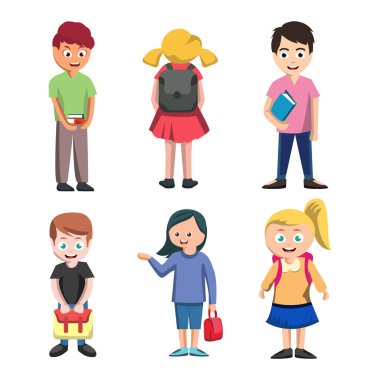 Çocuklar ve okul vektör çizimi